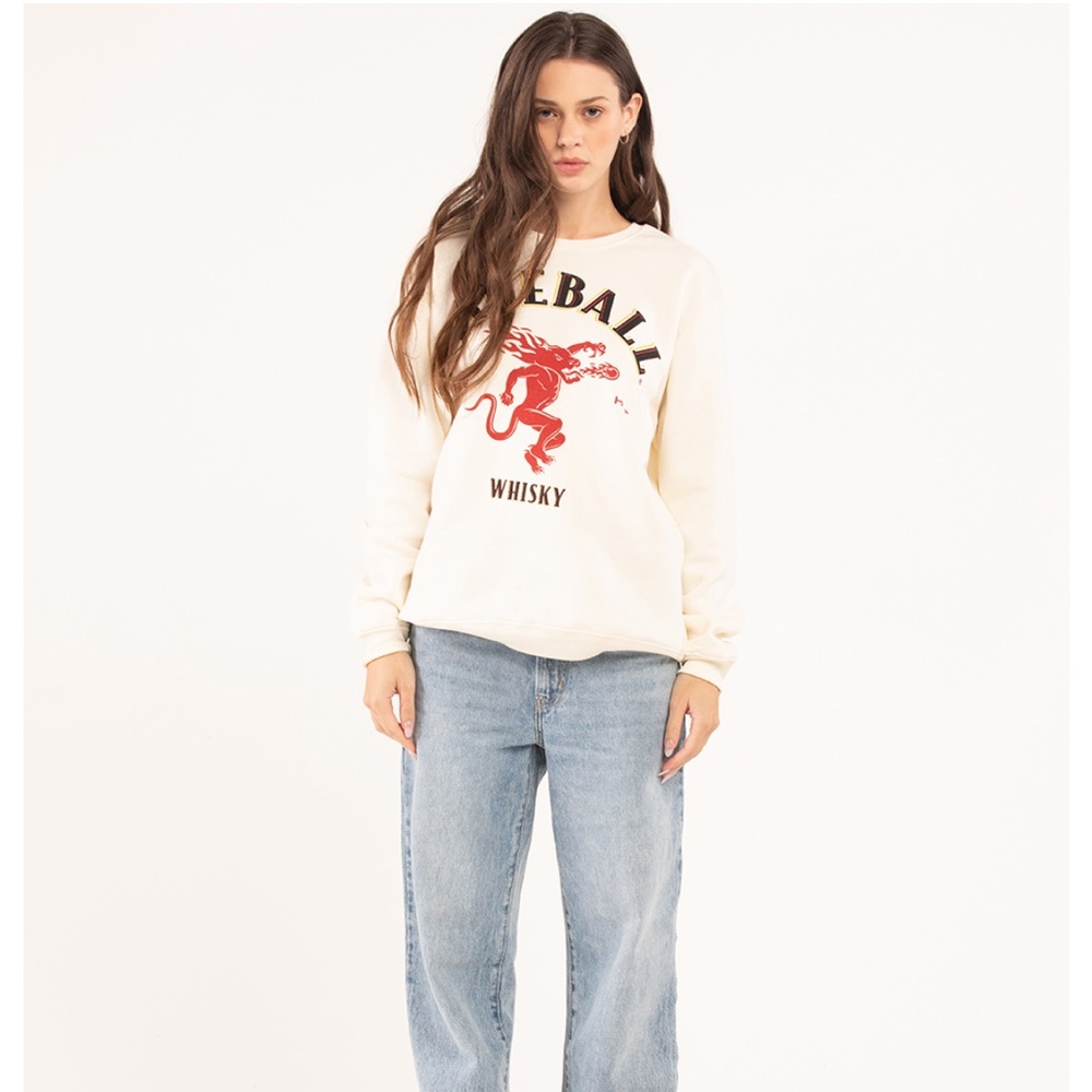 💫🔥RIPPLE JUNCTION Fireball Womens Crewneck Sweatshirt-XS 🔥💫